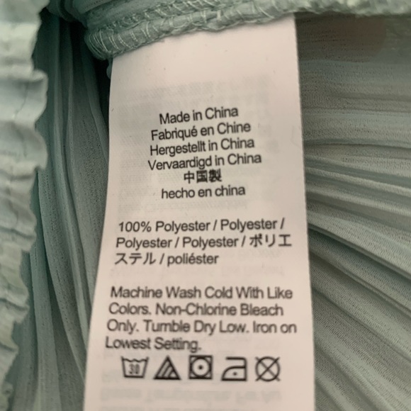 NWT J.Crew Green/Blue Crinkle/Pleated-chiffon V-detail Blouse/Top SZ XS - Picture 7 of 8